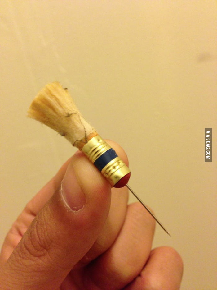 Cigarette butt, pencil eraser and sewing push pin = deadly accurate