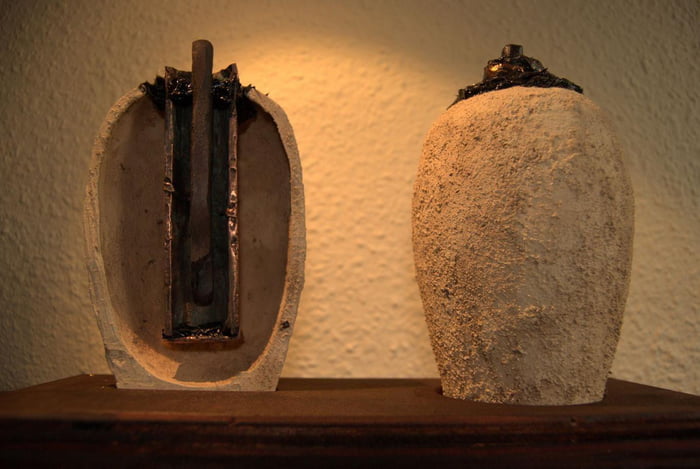 The "Baghdad Battery" is a 2000 year old artefact found in 1936. It is built in exactly the same way as modern batteries are constructed using copper and iron. The Parthian empire it was supposed to come from was allegedly illiterate...