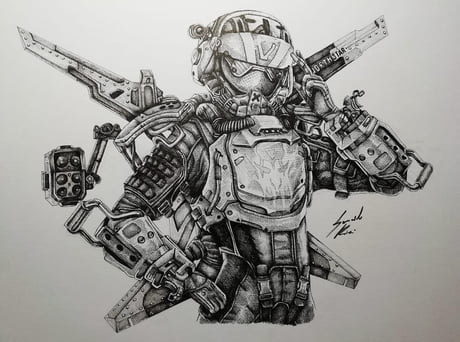 Dope Valkyrie Drawing Credits Samuelericci On Facebook 9gag