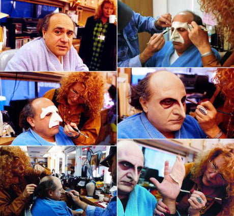 Danny Devito, behind the scenes, as Penguin in the movie Batman Returns -  9GAG