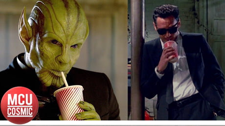 According To Co Director Ryan Fleck On The Captain Marvel Audio Commentary Talos Drinking The Milkshake Is Not A Pulp Fiction Reference It S Actually Referencing Mr Blonde In Reservoir Dogs 9gag
