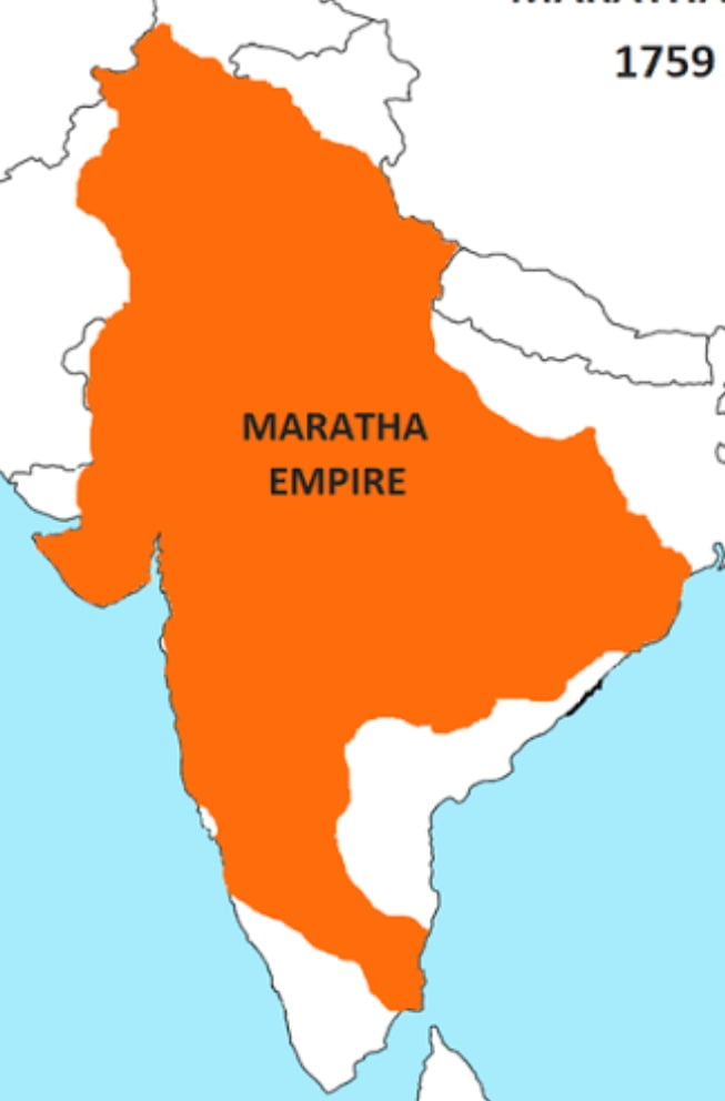 Maratha empire at its peak in 1760. It was one of the most powerful entity in India between the year 1710 and 1790. Was one of the few Hindu empire made after the Islamic conquest of 1192 . The empire cease to exist after they lost a hard fought battle against east India company