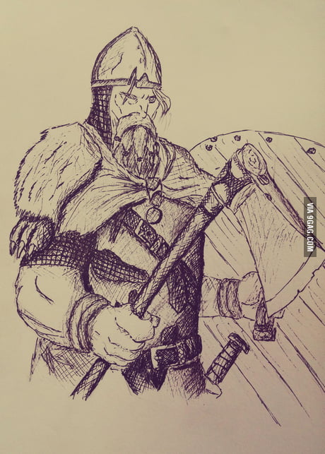 Viking My Friends Say That I Draw Too Cute Things Here S A Bit Brutal 9gag