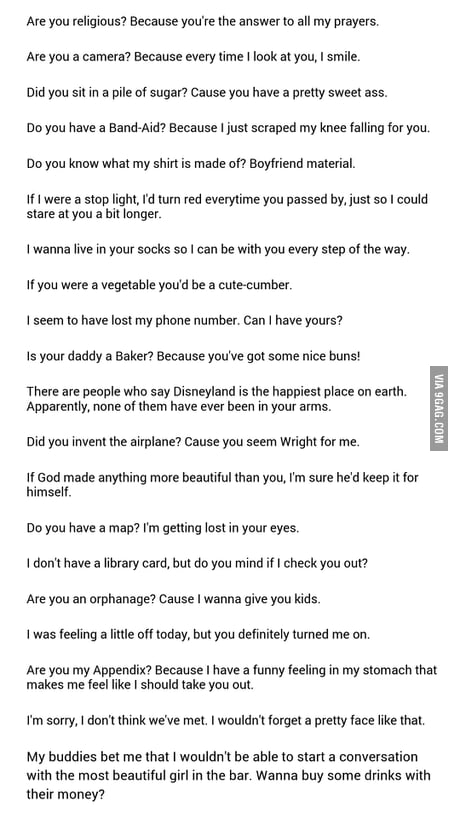 Just some cheesy pick up lines - 9GAG