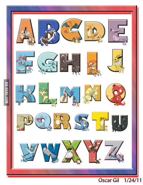 Seeing The Other Pokemon Alphabet I Felt The Desire To Post Up My Old Work From When I Was Learning How To Photoshop 9gag