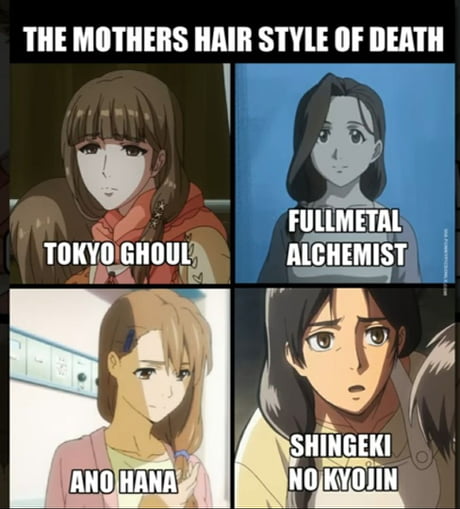 Anime mom's with this hairstyle have 100% chance of dying - 9GAG