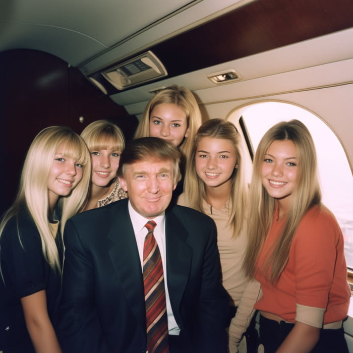 trump-on-a-plane-with-underage-girls-9gag