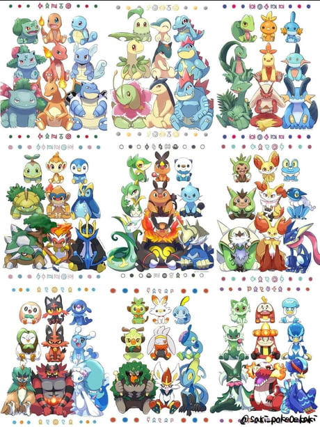 Pokemon X and Y starters evolution fan art - 9GAG