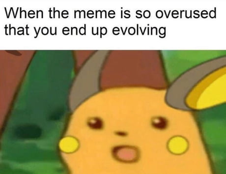 portrait of surprised pikachu meme with big gleaming