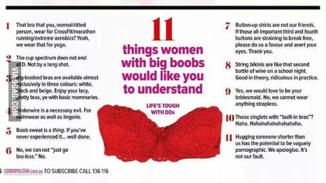 As a person with 32dd breasts this can't be any more true!!! - 9GAG