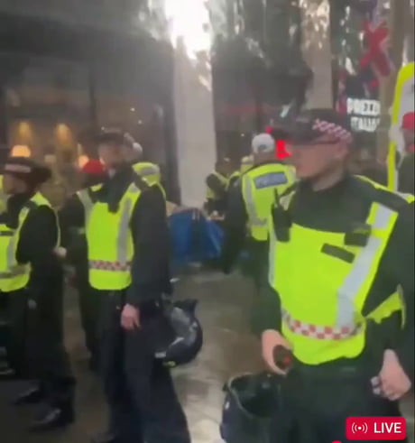 Protesters overpowered police who tried to stop them from walking the pre-approved route