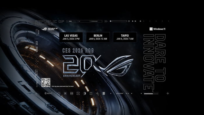 Dare to Innovate with ROG and get ready for what’s coming. Join live ROG livestream at CES 2026 on Jan 5, 3:00 PM PST (Las Vegas).