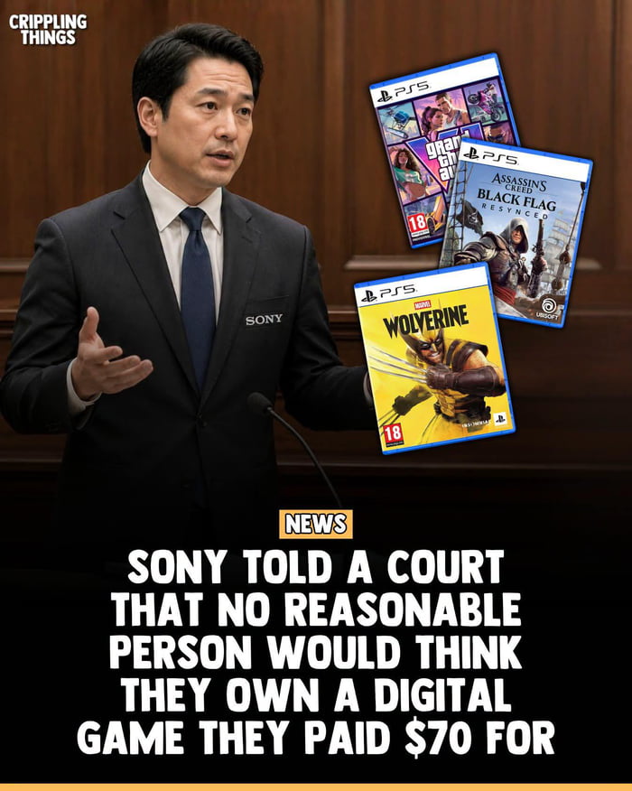 Sony explicitly stated in court that you don't own your games