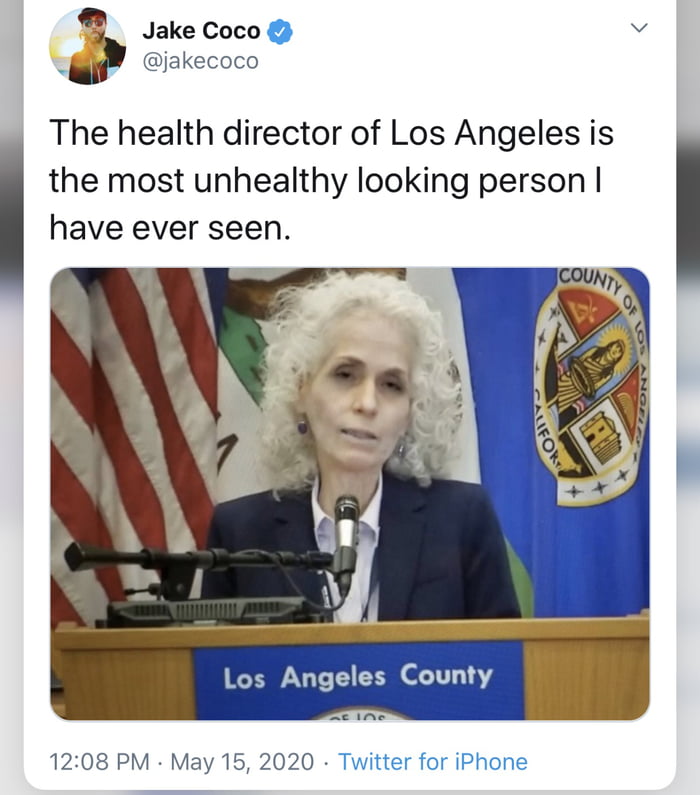 This is the lady giving us health advice..