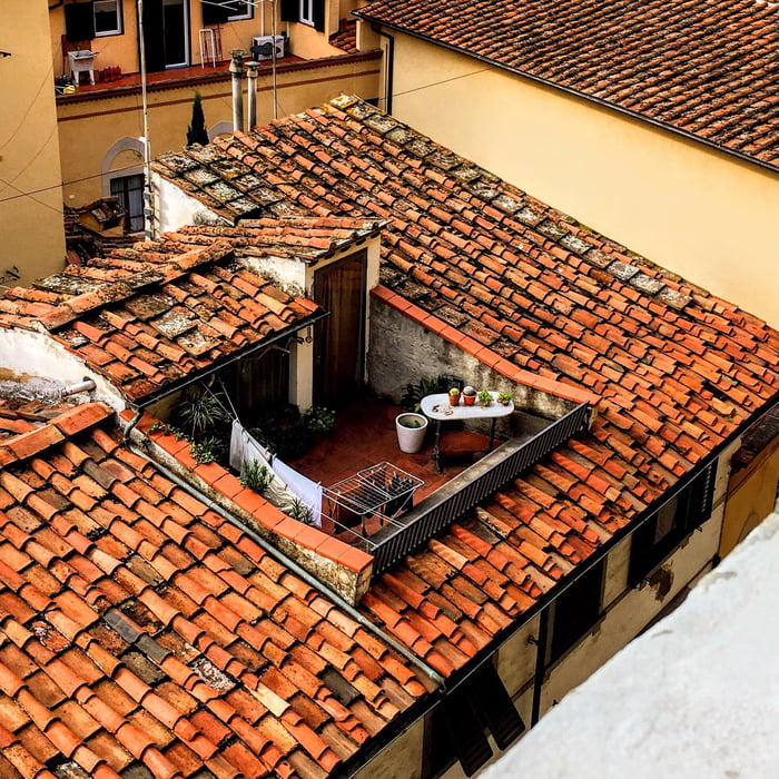 Cozy rooftop terrace in Florence, Italy