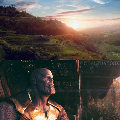 Thanos Watching The Sunset : When you click on the infinity gauntlet on