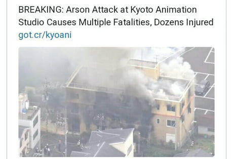 Over 33 people died in fire in arson attack at KyoAni (Kyoto Animation) in  Japan, animation studio famous for K-On!, Lucky Star or Clannad - 9GAG