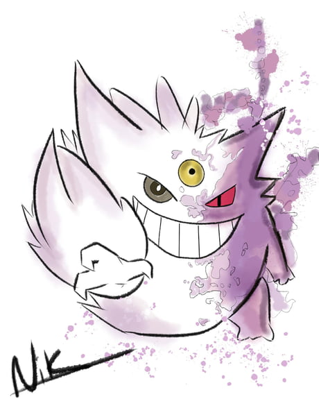 Gengar in the process of Mega Evolution - 9GAG