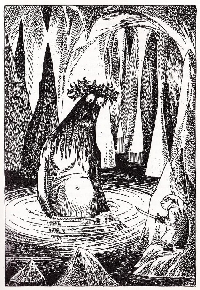 Tove Jansson's (Moomins creator) interpretation of Bilbo and Gollum ...