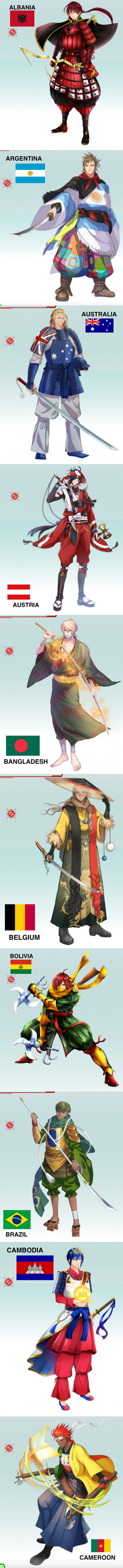 Japanese Artists Reimagine Countries And Their Flags As Anime Characters For Tokyo2021olympics Using Samurai As Their Reference Part 1 9gag