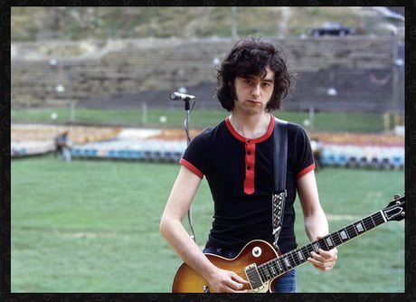 Jimmy Page photographed by Robert Plant during sound check in Auckland,  Western Springs Stadium, 1972 - 9GAG