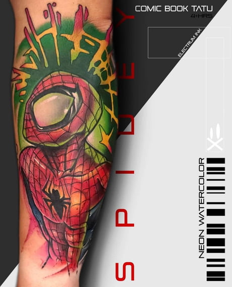 Super Punch SpiderMan tattoo designs