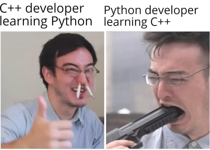 Python devs Vs C++ chads - 9GAG