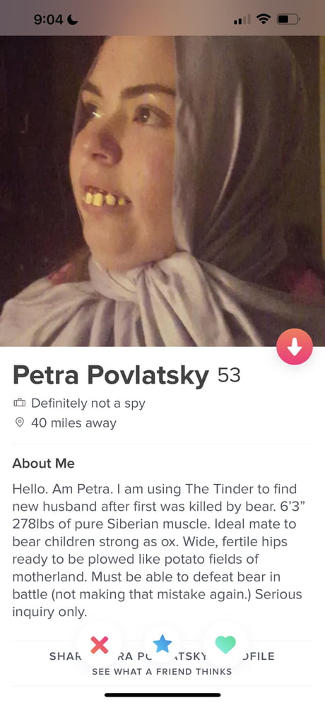 Must kill bear ya? Seen this crazy tinder post, thought to share.