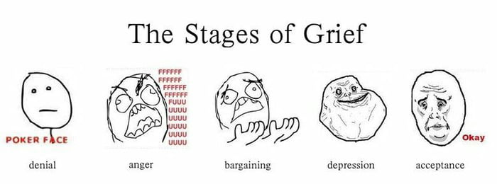 The Five Stages Of Grief Meme Edition 9gag