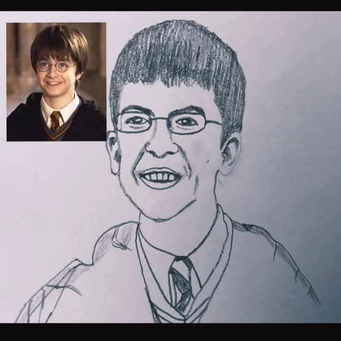 Portrait of Harry Potter!🤓 - 9GAG