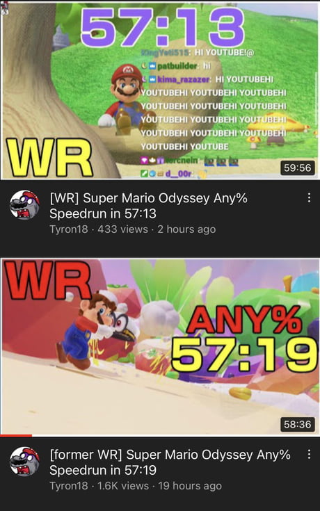 Mario Odyssey Speedrun categories have been established and runs