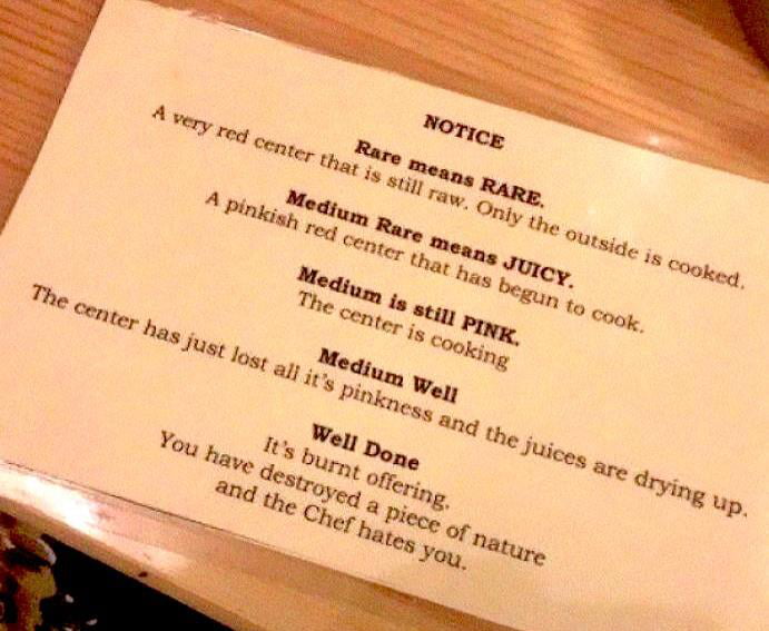 Ultimate steak ordering guide 9GAG