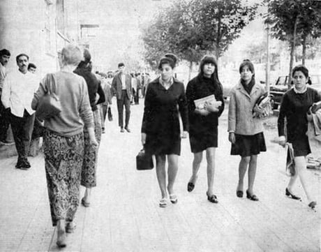 Women walking in Tehran, Iran before the Islamic Revolution (1960s) - 9GAG