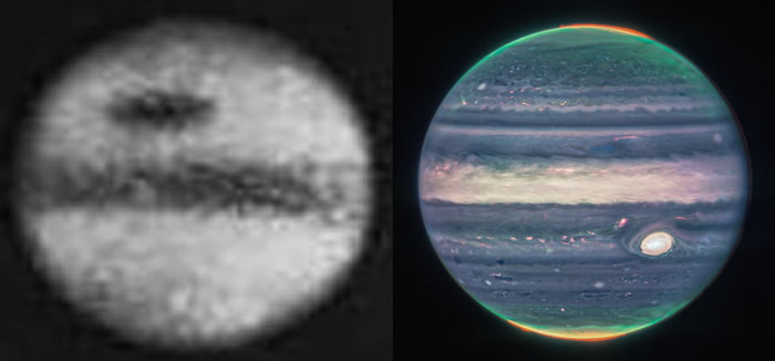 The earliest image ever taken of Jupiter in 1879 vs. the most recent ...