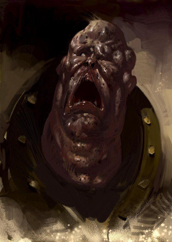 Bioshock: Concept of a BigDaddy without helmet... Look at all his pain ...