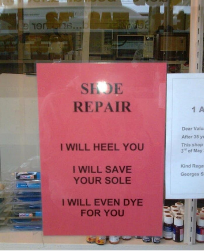 Getting my shoes repaired from here next time