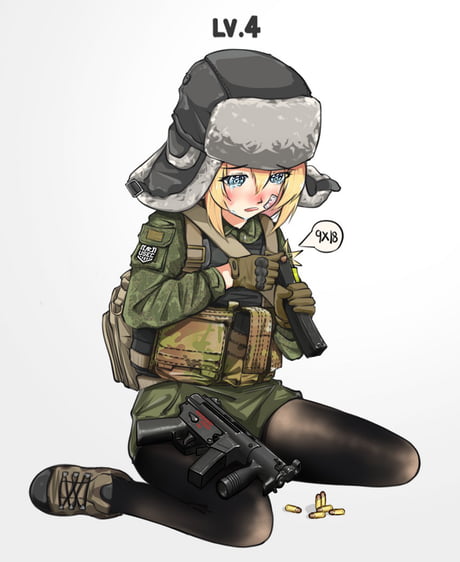 Anime girls with guns part 387. (386 was invisible. Cool.) - 9GAG