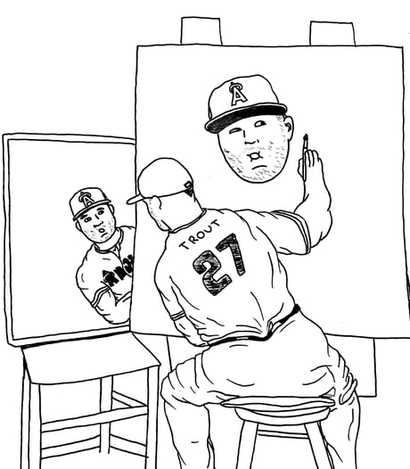 Drawing Mike Trout every day until the lockout is over. Day 87