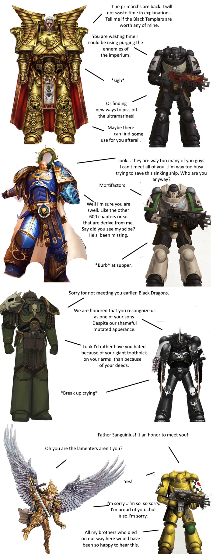 Primarch meets successors, successor meet primarch. 9GAG