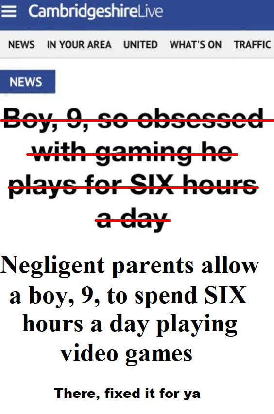 Kids will do anything if you let them. This is not a kid obsessed with games, this is parents not parenting.
