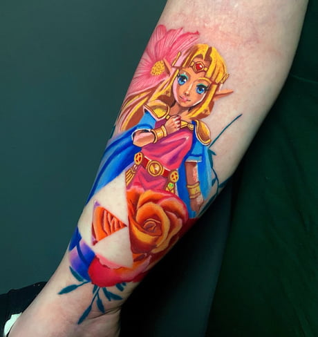 Stunning Legend of Zelda Windwaker Full Back Tattoo pic  Global Geek News