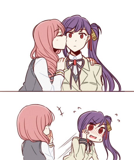 Surprise Kiss (base for a CG) : r/DDLC