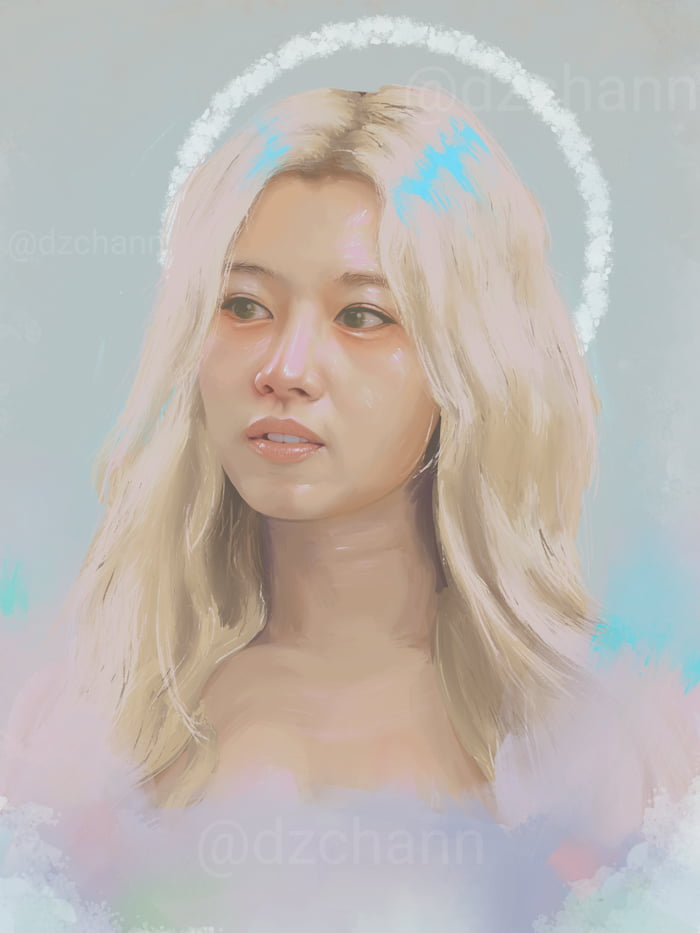 Photo : Digital Portrait - Angelic Sana fan art