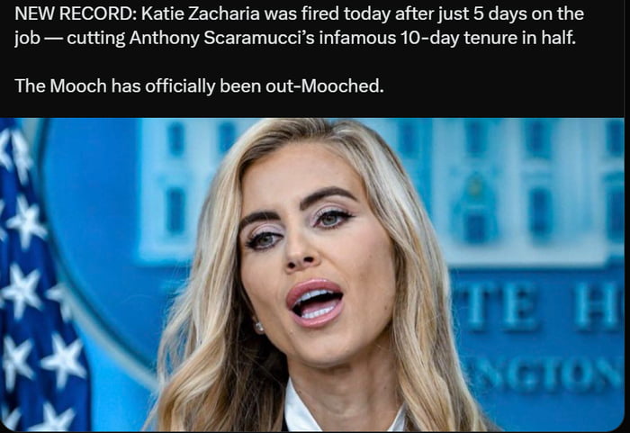 One Scaramucci equals two Zacharias.