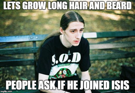 Sorry to all metalhead with curled hair and dark beard, glad to be blonde  with straight hair - 9GAG