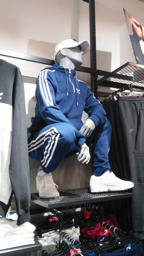 Today I found slav mannequin squatting Adidas -