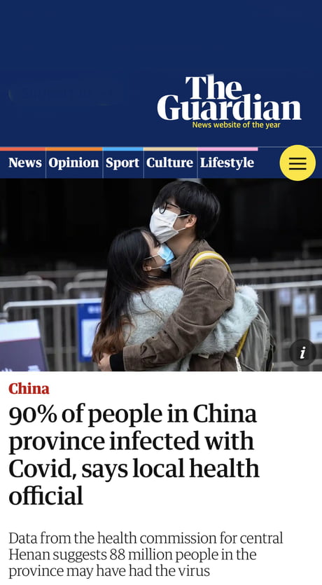 90% infected in China Henan