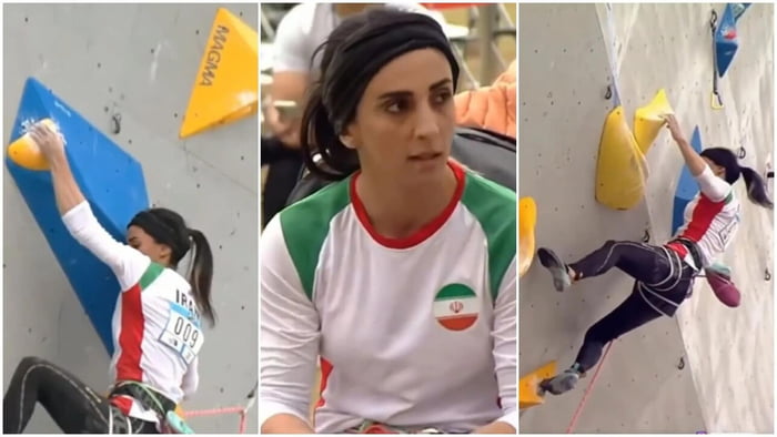 Iranian Sport Climber Elnaz Rekabi went missing yesterday after climbing while showing her hair. RIP brave girl