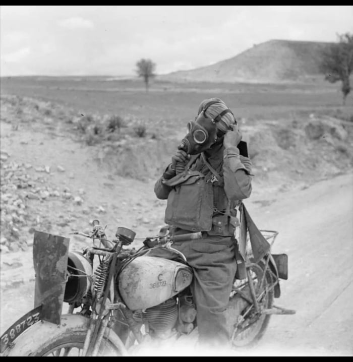 Dispatch rider of British Indian army during WW2. Cyprus - March 1942.