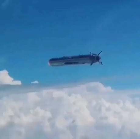 Pilot matches speed with a cruise missile.